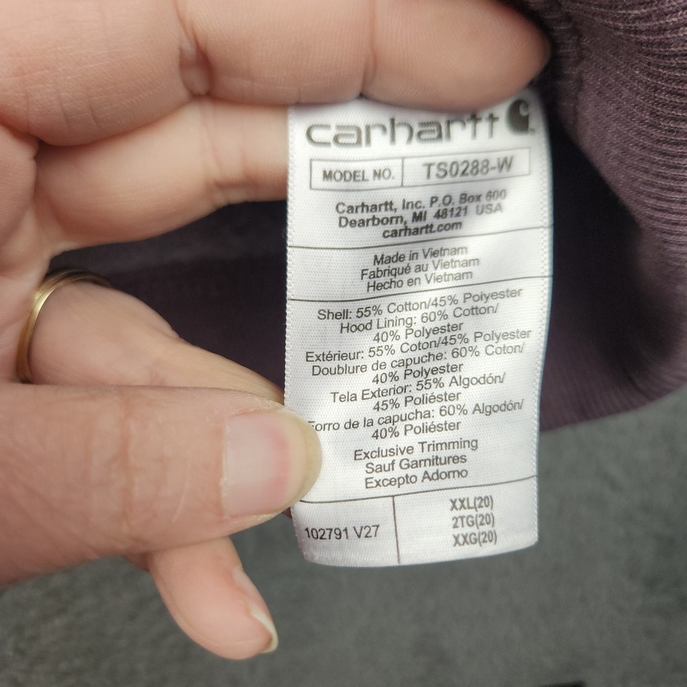Carhartt Clarksburg Logo Hoodie Sweatshirt Women 2XL Relaxed Fit Purple Gorpcore - Picture 7 of 9